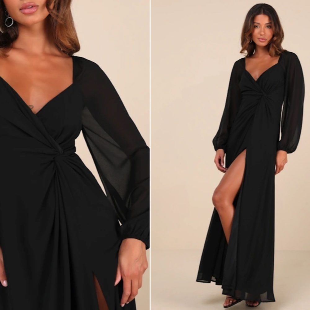 LULU's Sexy Prom Elegant Sophisticated Long Sleeve Romantic Flowy Bridesmaid